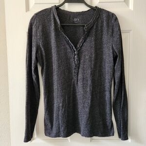 LOFT Charcoal Gray Long Sleeve Top